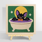 Cute bat taking bath punch needle kit for beginners