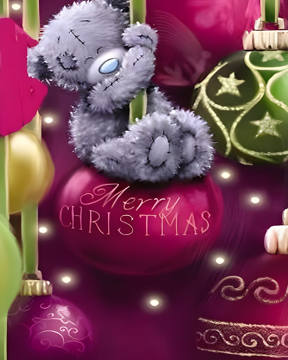 Cute bear on a bauble paint by numbers kit for beginners