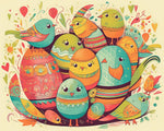 Cute birds and easter eggs cross stitch kit for beginners