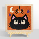 Cute black cat punch needle kit for beginners