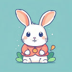 Cute cartoon bunny in a red coat cross stitch kit for beginners