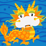 Cute cartoon chinese dragon cross stitch kit for beginners