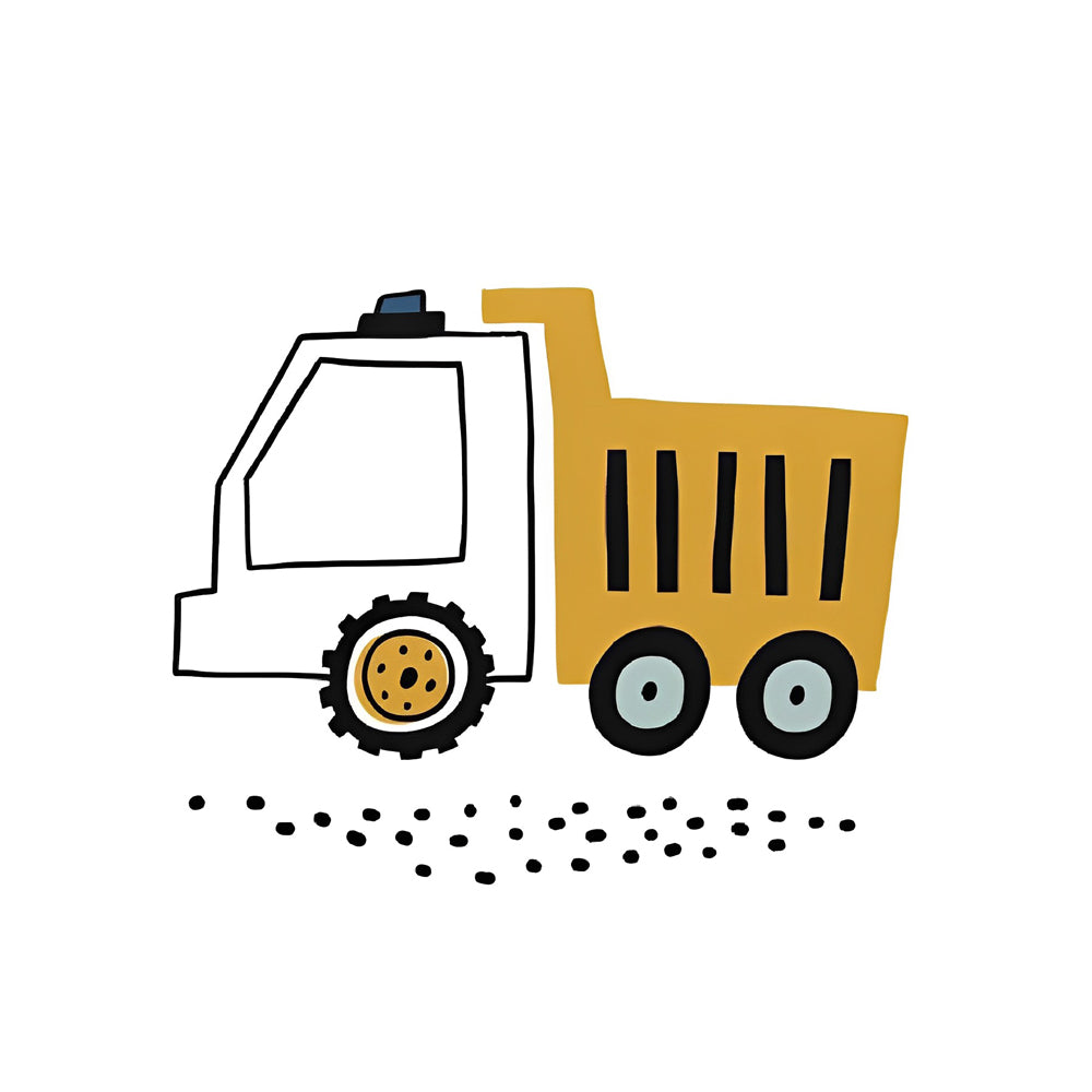 Cute cartoon dump truck cross stitch kit for beginners