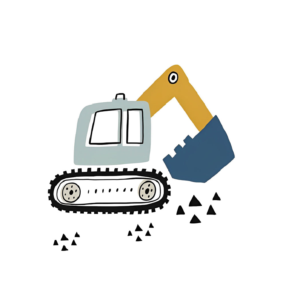 Cute cartoon excavator cross stitch kit for beginners
