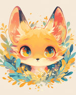 Cute cartoon fox portrait cross stitch kit for beginners
