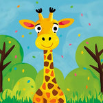 Cute cartoon giraffe in the jungle cross stitch kit for beginners