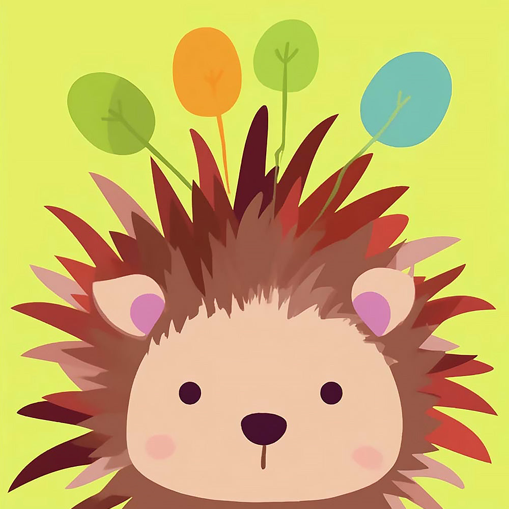Cute cartoon hedgehog cross stitch kit for beginners