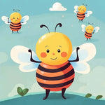 Cute cartoon honeybees cross stitch kit for beginners