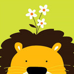 Cute cartoon lion with flowers cross stitch kit for beginners