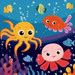 Cute cartoon octopus cross stitch kit for beginners