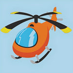 Cute cartoon orange helicopter cross stitch kit for beginners
