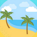 Cute cartoon palm tree beach cross stitch kit for beginners