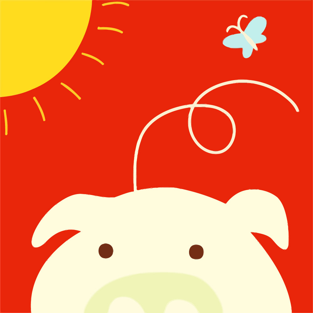 Cute cartoon pig in the sun cross stitch kit for beginners