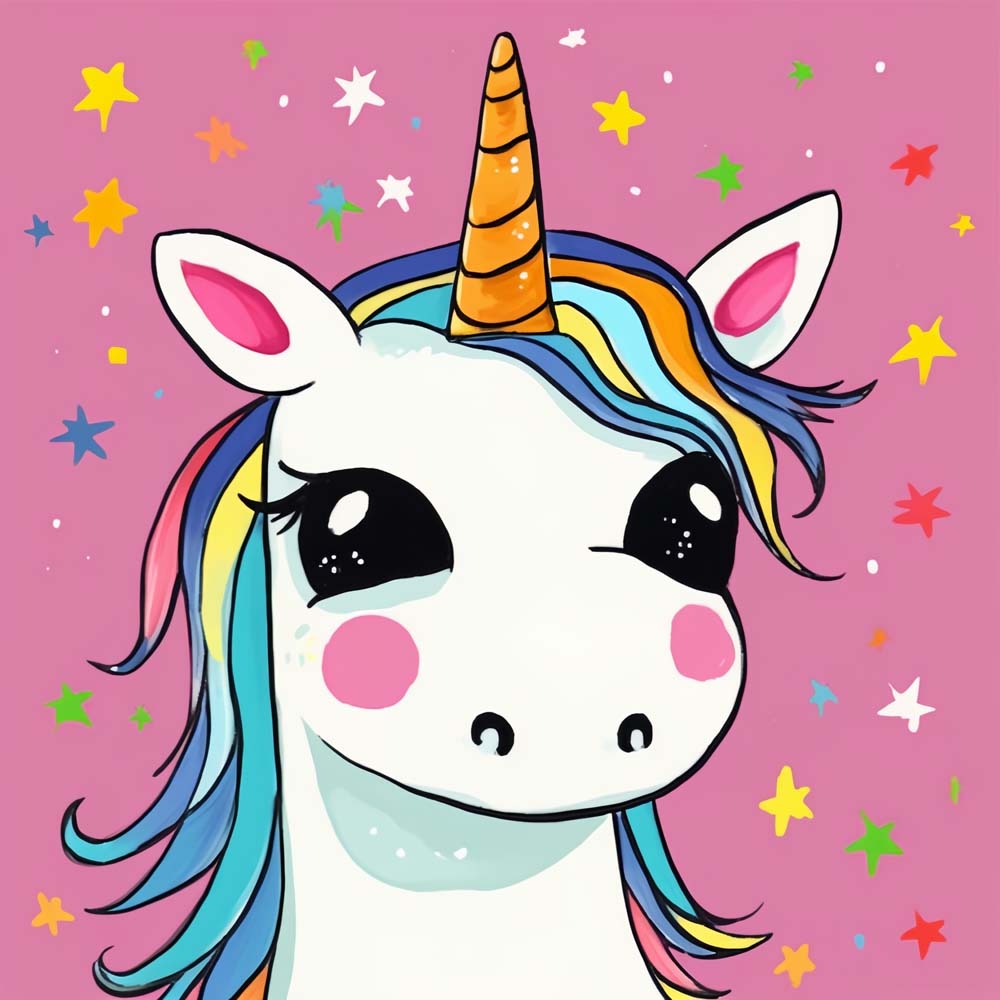 Cute cartoon rainbow unicorn cross stitch kit for beginners
