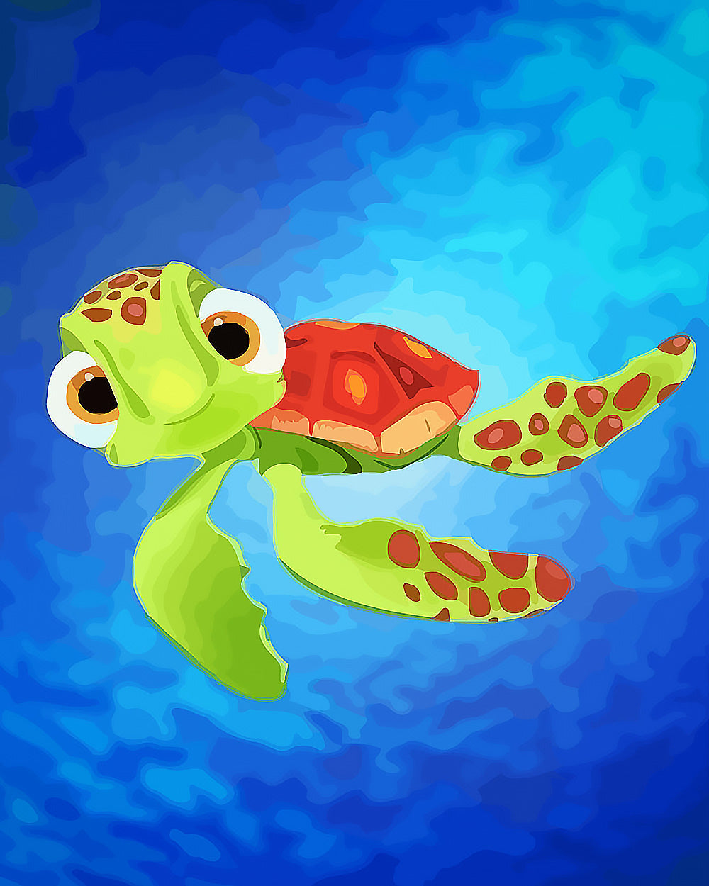 Cute cartoon sea turtle cross stitch kit for beginners