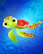 Cute cartoon sea turtle cross stitch kit for beginners