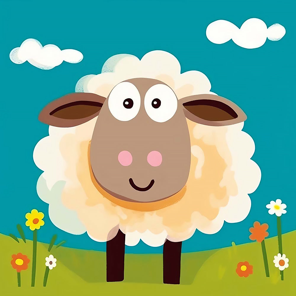 Cute cartoon sheep cross stitch kit for beginners