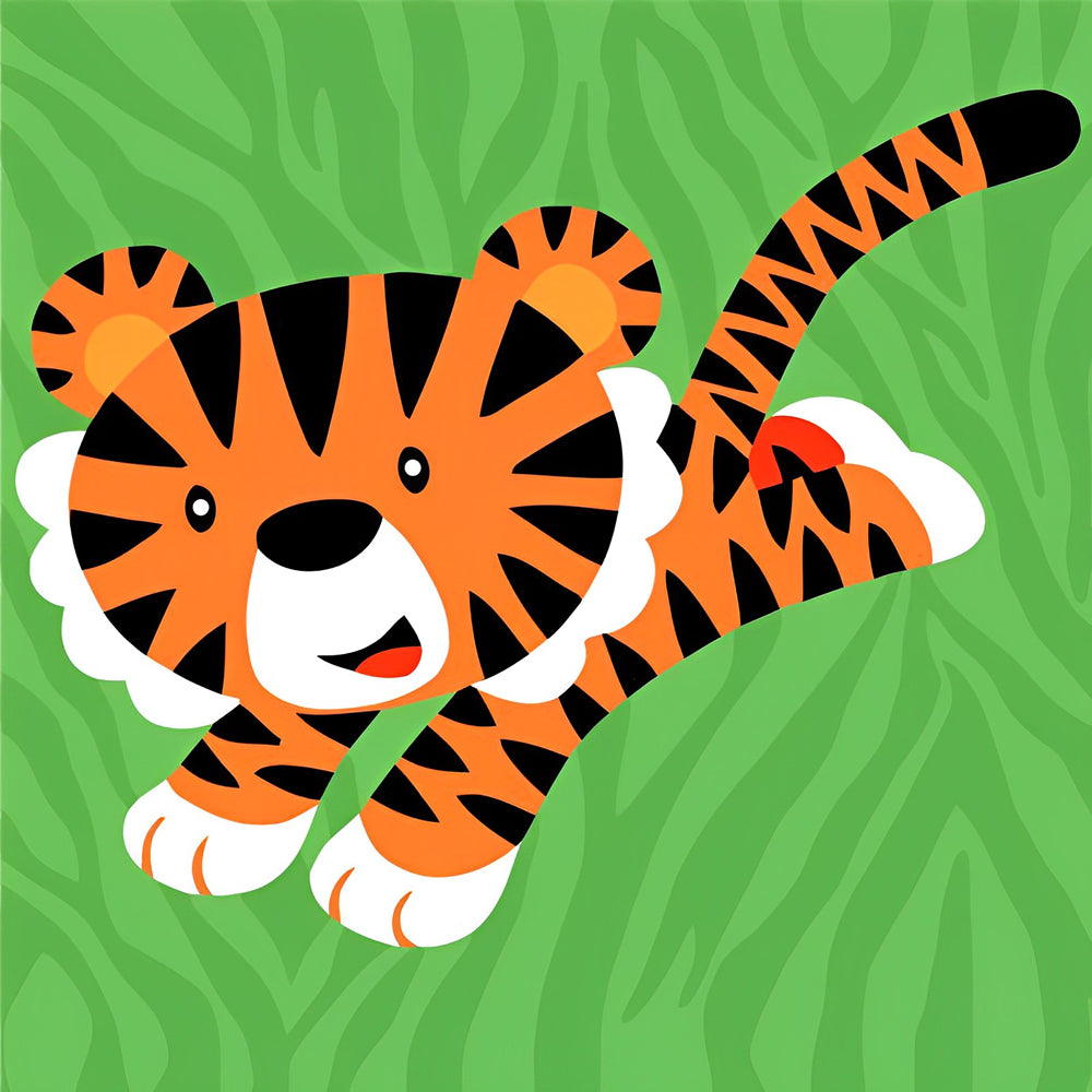 Cute cartoon tiger cub cross stitch kit for beginners