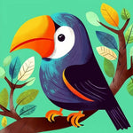 Cute cartoon toucan cross stitch kit for beginners