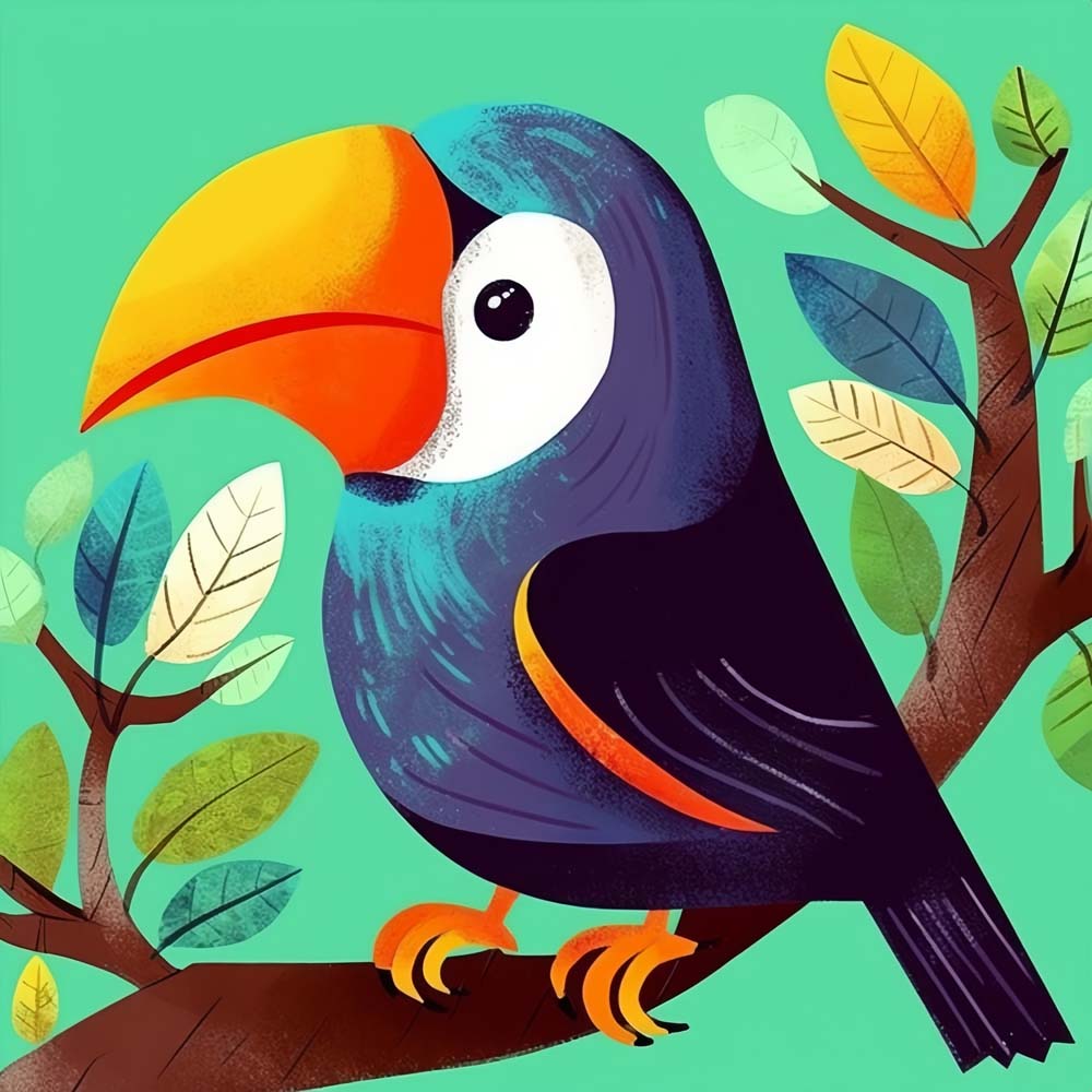 Cute cartoon toucan cross stitch kit for beginners