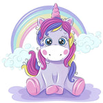 Cute cartoon unicorn with rainbow paint by numbers kit for beginners