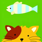 Cute cat and fish cross stitch kit for beginners