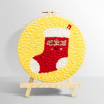 Cute christmas stocking punch needle kit for beginners