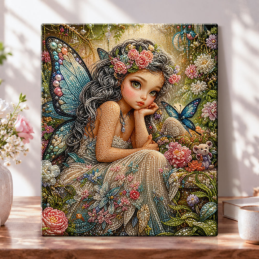Cute forest butterfly fairy pearl diamond painting kit for beginners