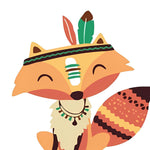 Cute fox with feather headdress cross stitch kit for beginners