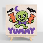 Cute green skeleton with candy punch needle kit for beginners