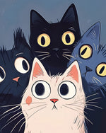 Cute kawaii cat squad cross stitch kit for beginners