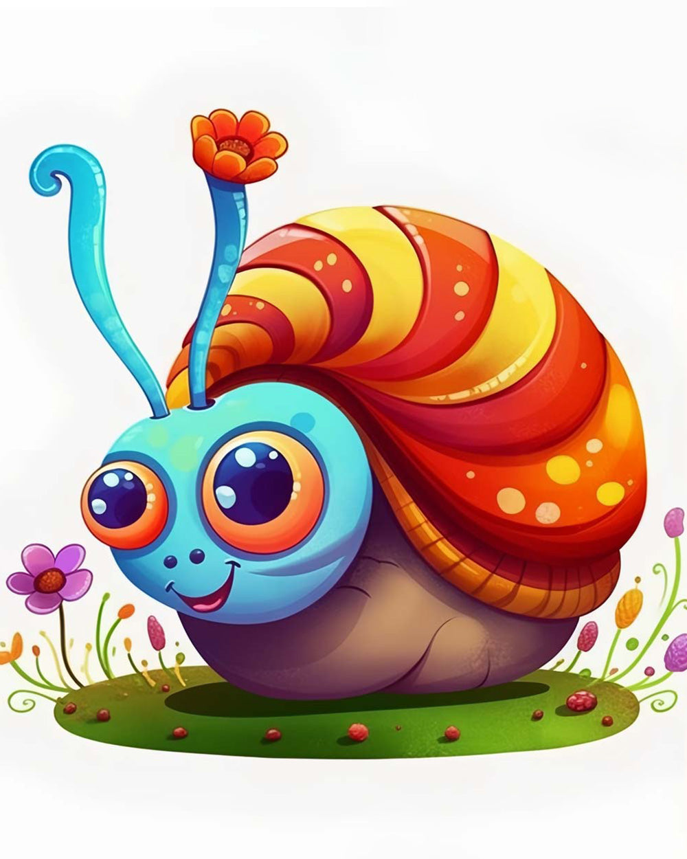 Cute kawaii snail cross stitch kit for beginners