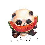 Cute panda eating watermelon cross stitch kit for beginners