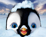 Cute penguin in the snow cross stitch kit for beginners