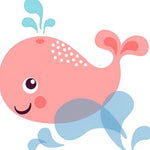 Cute pink cartoon whale cross stitch kit for beginners