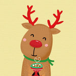 Cute reindeer with hot chocolate cross stitch kit for beginners