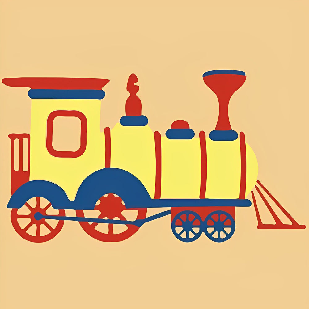 Cute retro steam train cross stitch kit for beginners