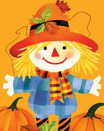Cute scarecrow and pumpkins cross stitch kit for beginners