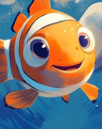 Cute smiling clownfish cross stitch kit for beginners