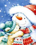 Cute snowman and bear cross stitch kit for beginners