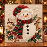 Cute snowman in winter pearl diamond painting kit for beginners