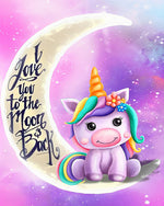 Cute unicorn on the moon cross stitch kit for beginners