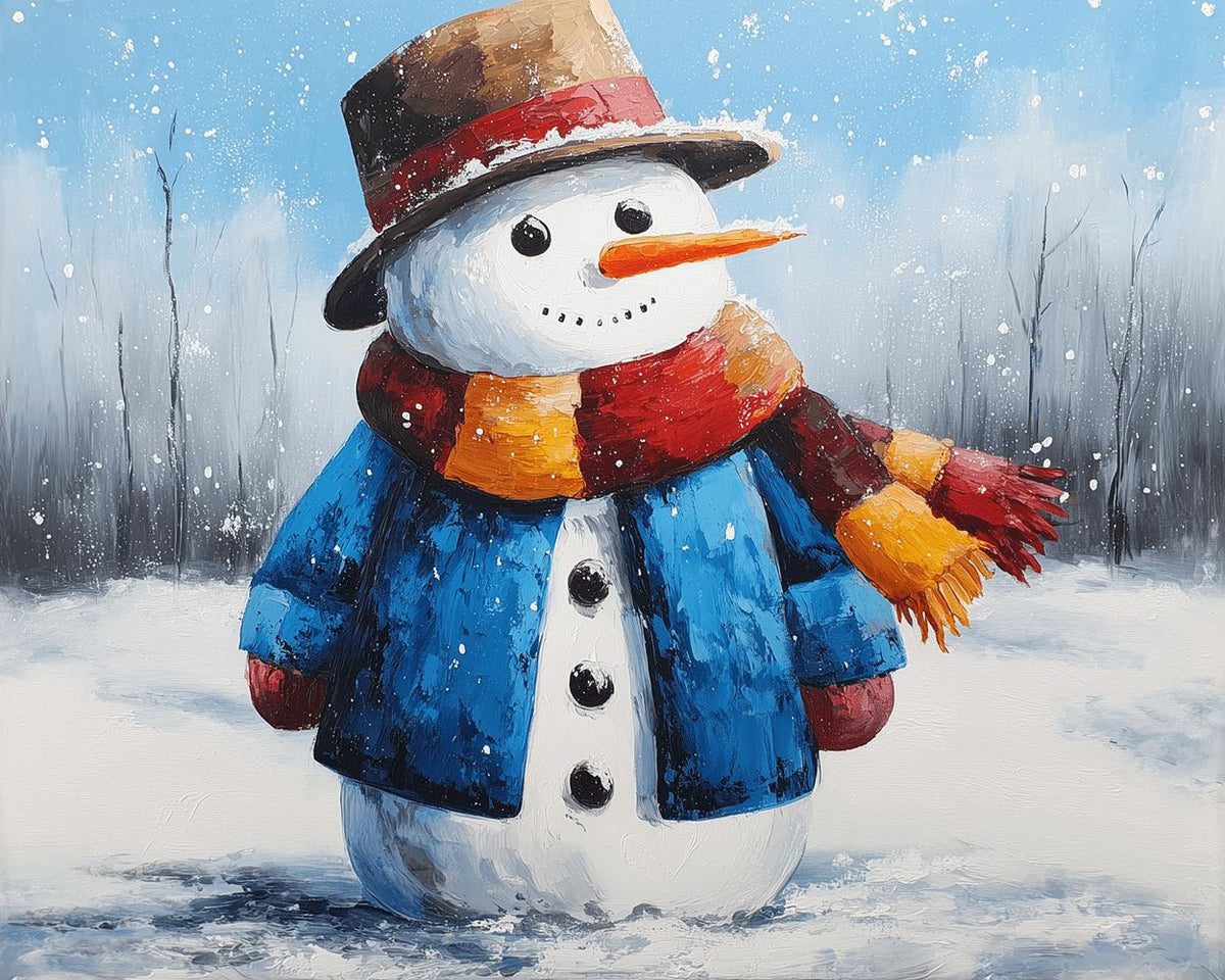 Cute winter snowman cross stitch kit for beginners