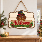 Dachshund welcome paint by numbers door hanger as indoor wall decor