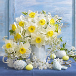 Daffodils and easter eggs cross stitch kit for beginners