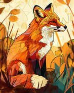 Decorative autumn fox cross stitch kit for beginners