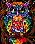 Decorative colourful owl cross stitch kit for beginners
