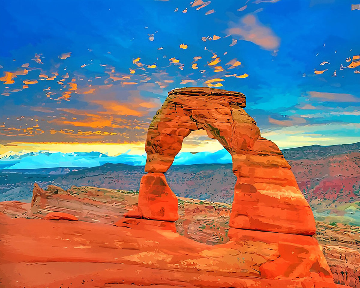 Delicate arch utah paint by numbers kit for beginners
