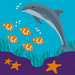 Dolphin and clownfish under the sea cross stitch kit for beginners