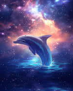 Dolphin in starry sky paint by numbers kit for beginners